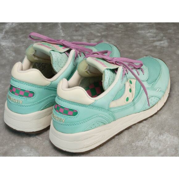 Saucony Shadow 6000 Earth Citizen Green Leather Pink Sneakers Womens 10 Mens 8 - Picture 9 of 16